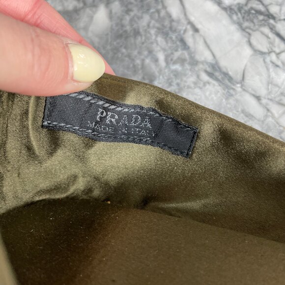 Prada Satin Loafers with Shoe Bag Olive Green 37 - Picture 8 of 14